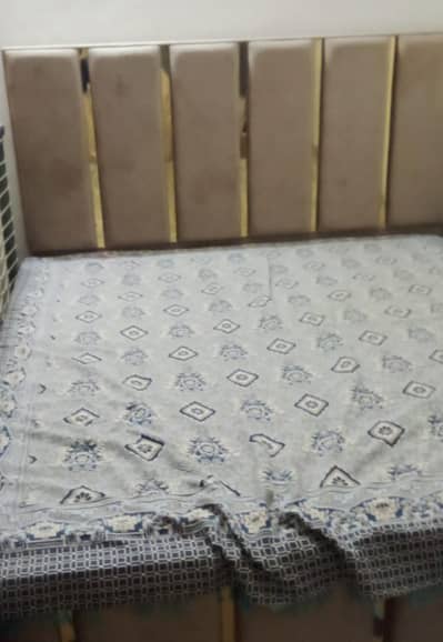 Velvet Bedset with Mattress / side tables / negotiable price/ urgent