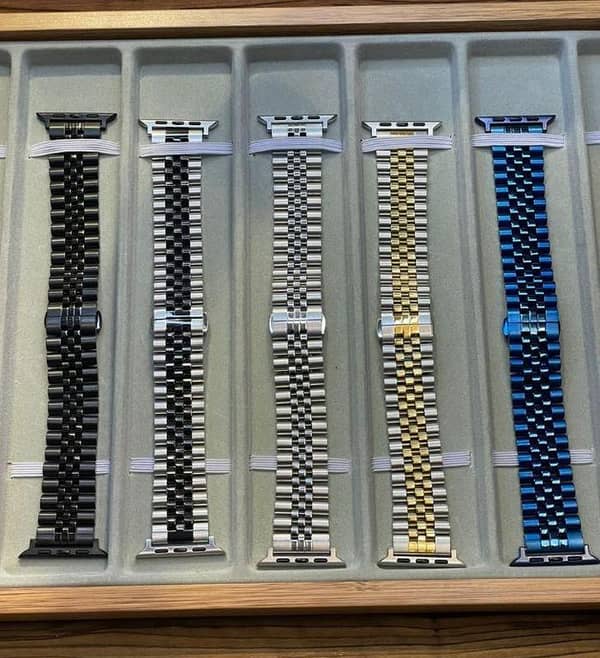 5-Link Stainless Steel Smart Watch Strap 42mm 44mm 45mm 49mm – Premium Metal Band - Luxury Steel Band - Classic Metal Strap
