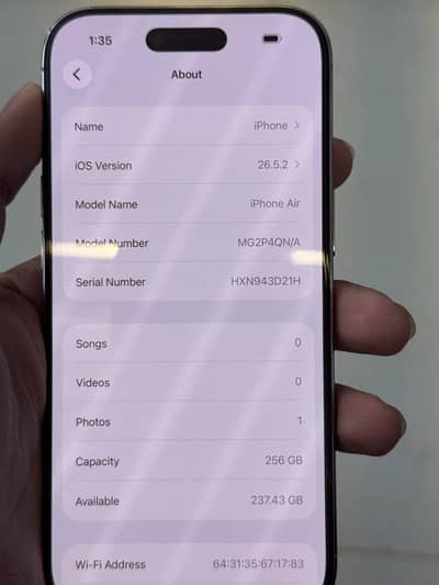iPhone 17 air 256