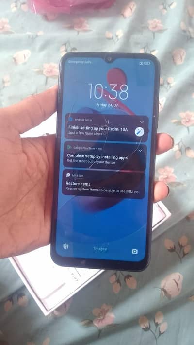 Realme 10a with box 4 64 glas crk