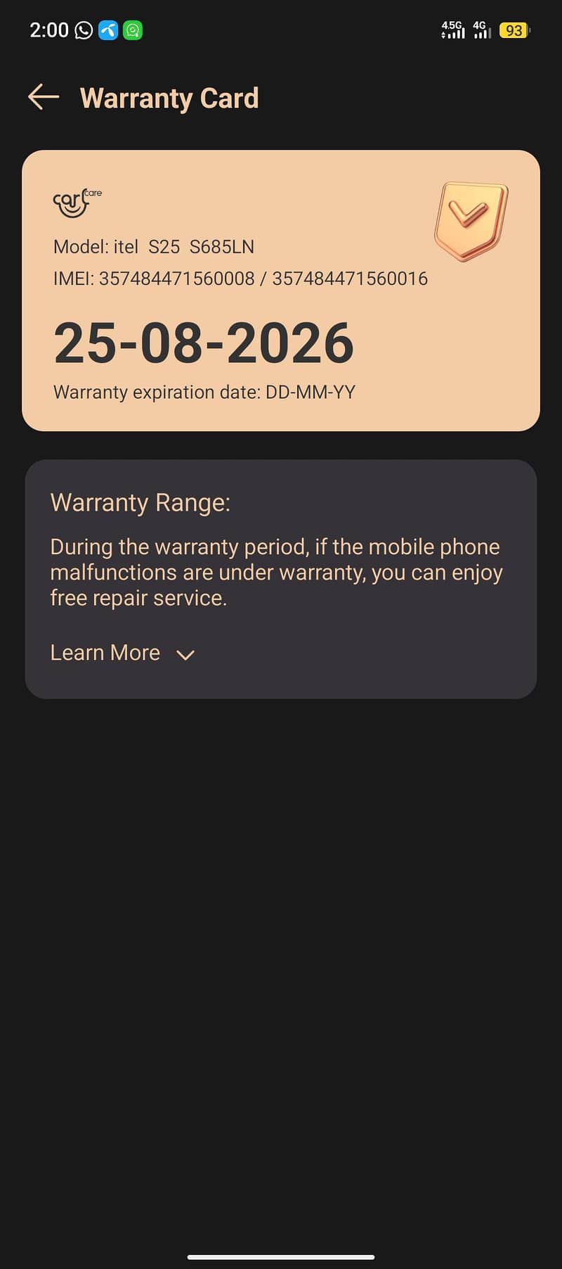 Itel S25 8