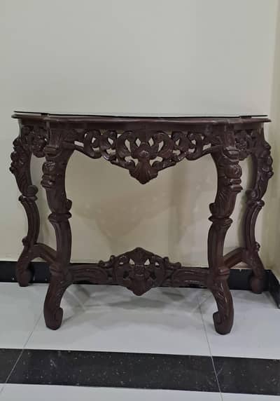 Classic Half Moon Wooden Console Table | Solid Wood
