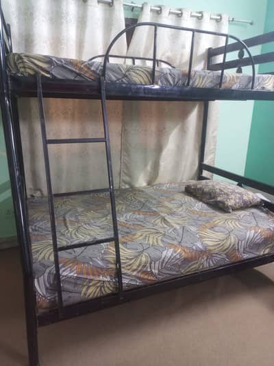 Heavy Iron Bunk Bed With Mattress