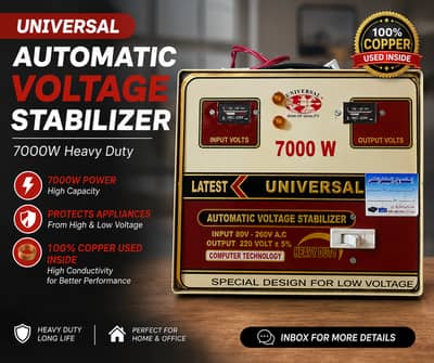 7000W Universal Automatic Voltage Stabilizer – 100% Copper