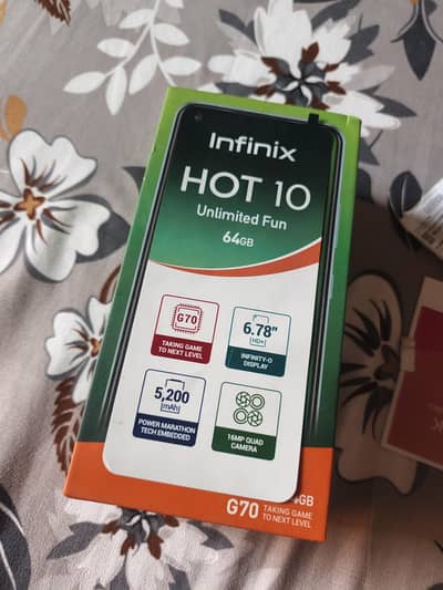 Hot 10 Original box + Mobile + original protector