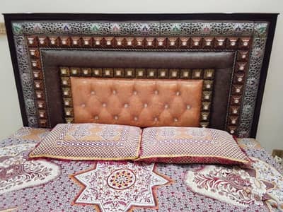 King bed with side tables (without mattress)