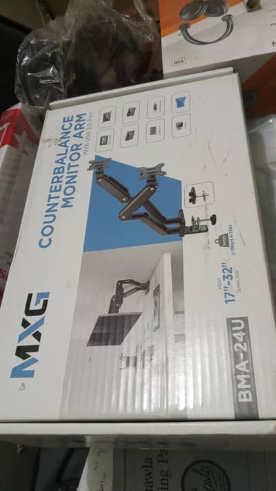 MXG BMA-24U Dual Monitor Premium Aluminum Spring-Assisted vesa mount