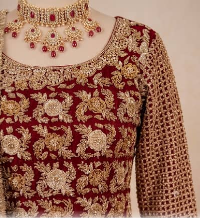 Lehenga Royal Maroon & Gold Heavily Embellished