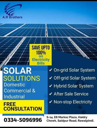 Solar panels, Invertors, Batteries installation