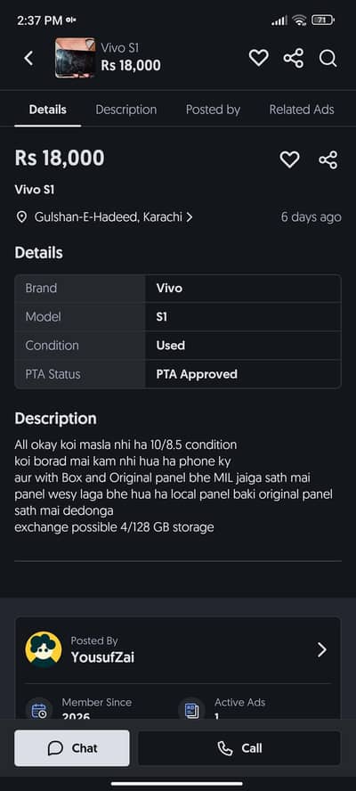 Vivo S1 : with box all ok pics ma dekhlo