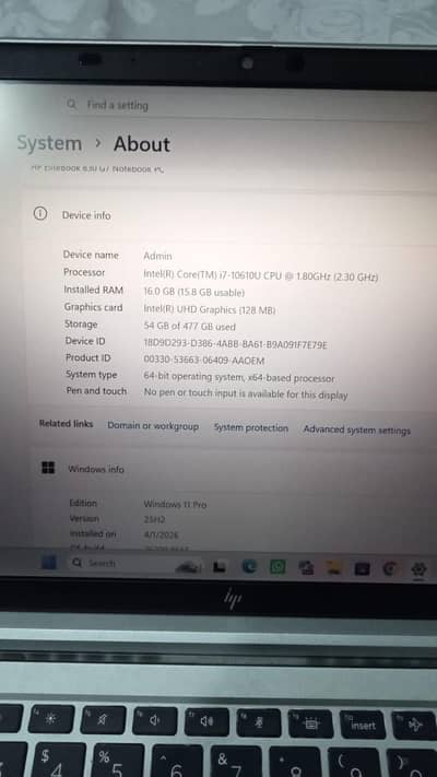 LAPTOP FOR SALE IN RAWALPINDI CORE 17 10 GENERATION FINGERPRINT
