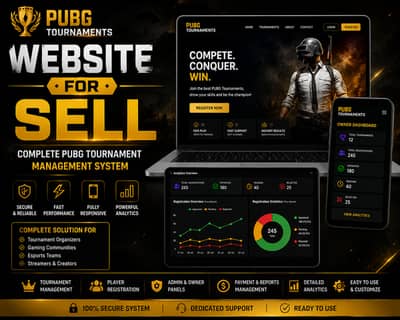 "Professional PUBG Tournament Website with Admin Panel Full Setup"