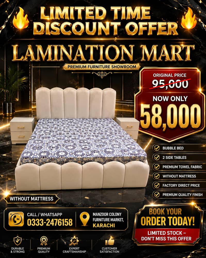 double bed with side table 0