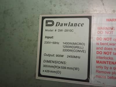 Dawlance ovans