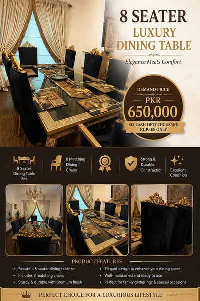 Dining Table || 8 Seater Dining Table || Luxury Dining Table for Sale