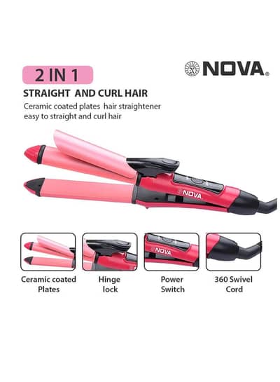The Nova 2‑in‑1 Hair Straightener & Curler