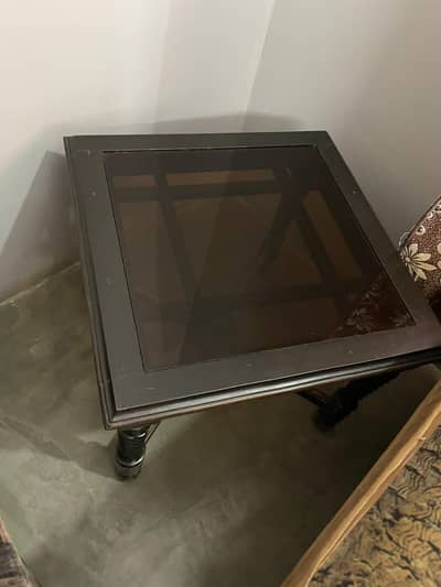 3-Piece Coffee Table Set With Glass Top – Good Condition