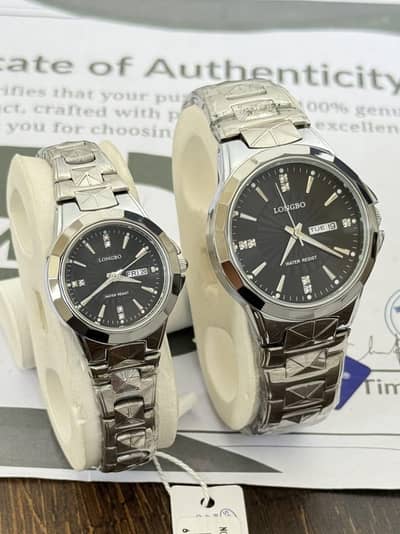 Elegant Black Dial LONGBO Couple Watches - Brand New in Wrapping!