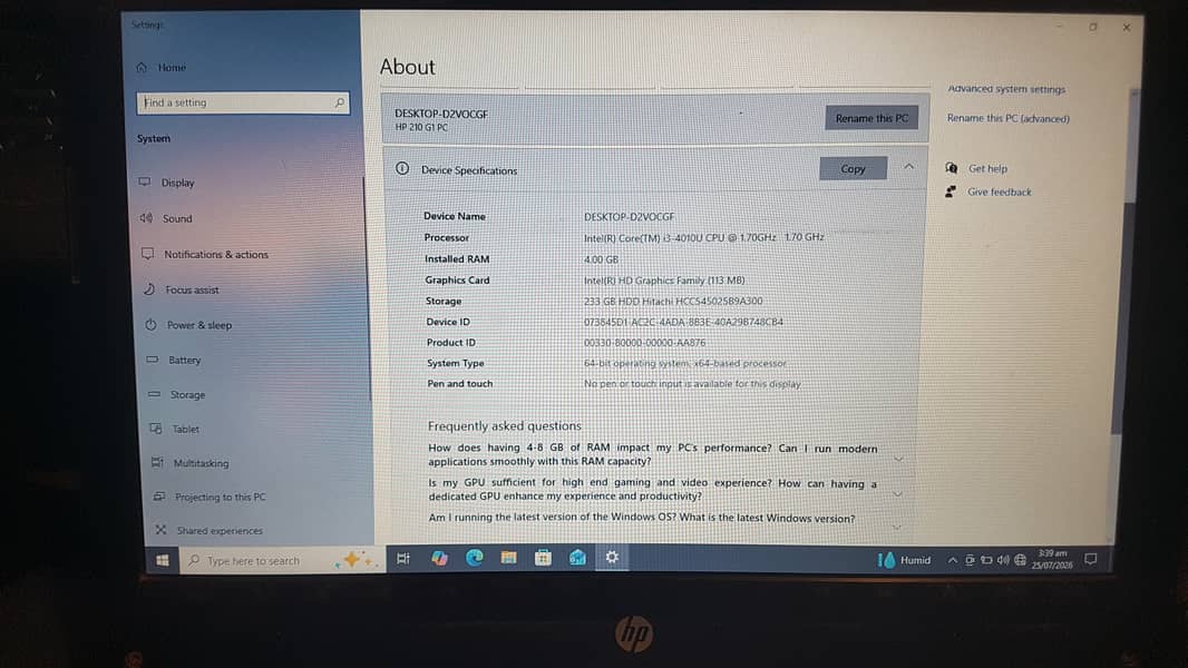 HP Core i3 4th Generation. 2
