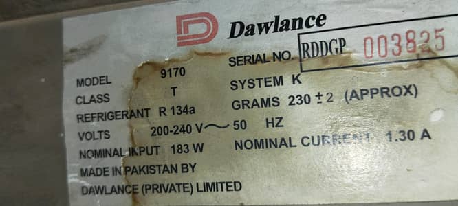 Dawlance fridge for sale
