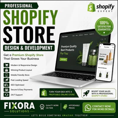 Professional Shopify Store Design & Development | Fixora Solutions