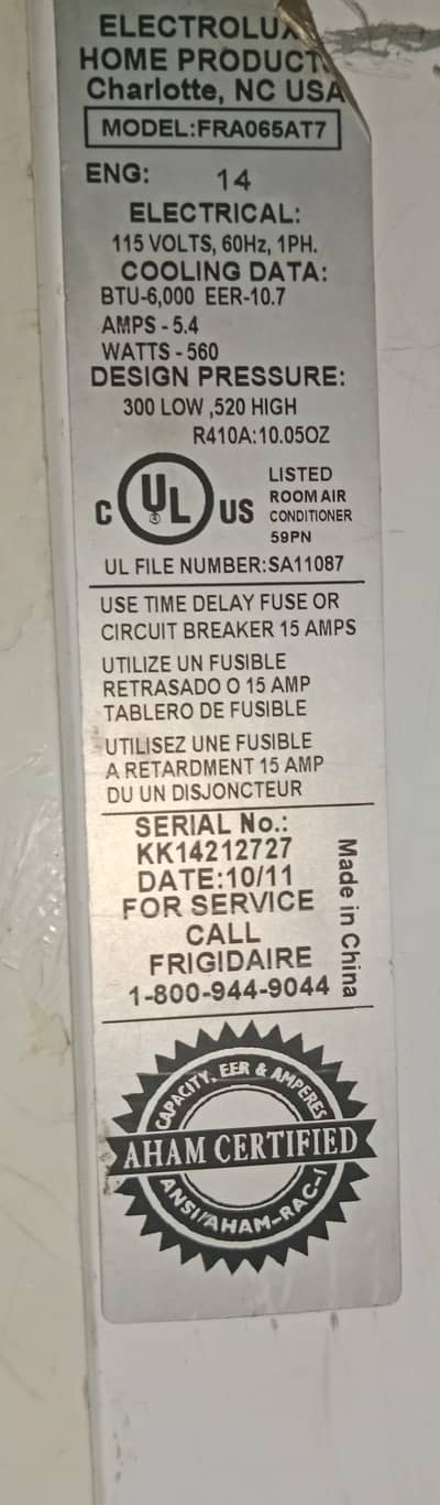 110 window ac with supply