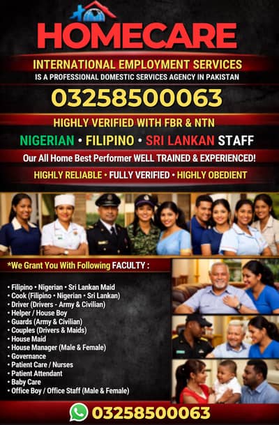 Negirian Maids / House Maids /cook/House chef / Baby Sitter available