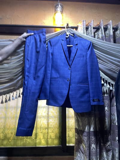 blue pant coat