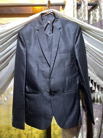 black shiny pant coat
