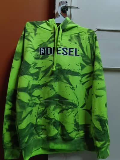 Neon Green Tie-Dye Printed Hoodie - Pre-Loved (Worn Twice)