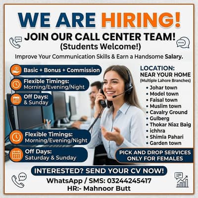 Part-time | Full-time jobs | Male & Female both Can Apply |