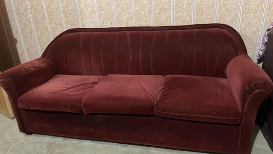 3-Seater Velvet Sofa – Home Used – Good Condition