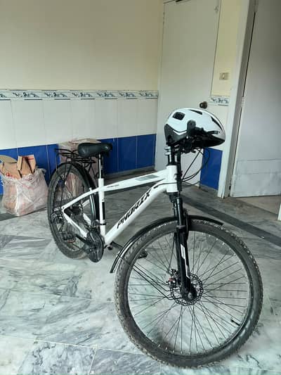 Sports Cycle with Stylish Helmit, Comfortable Branded Seat and side l