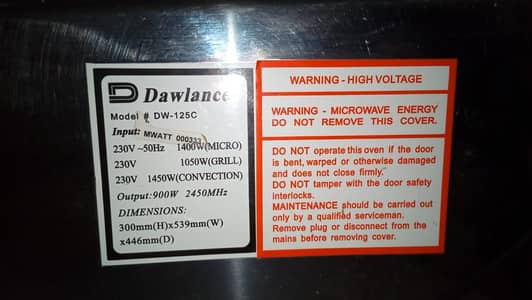 dawlance mircowave oven