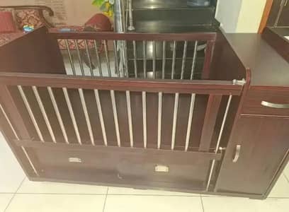 Premium Wooden Baby Cot with Storage | kids Crib | baby bed