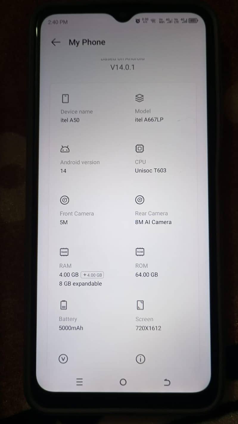 Itel A50 8