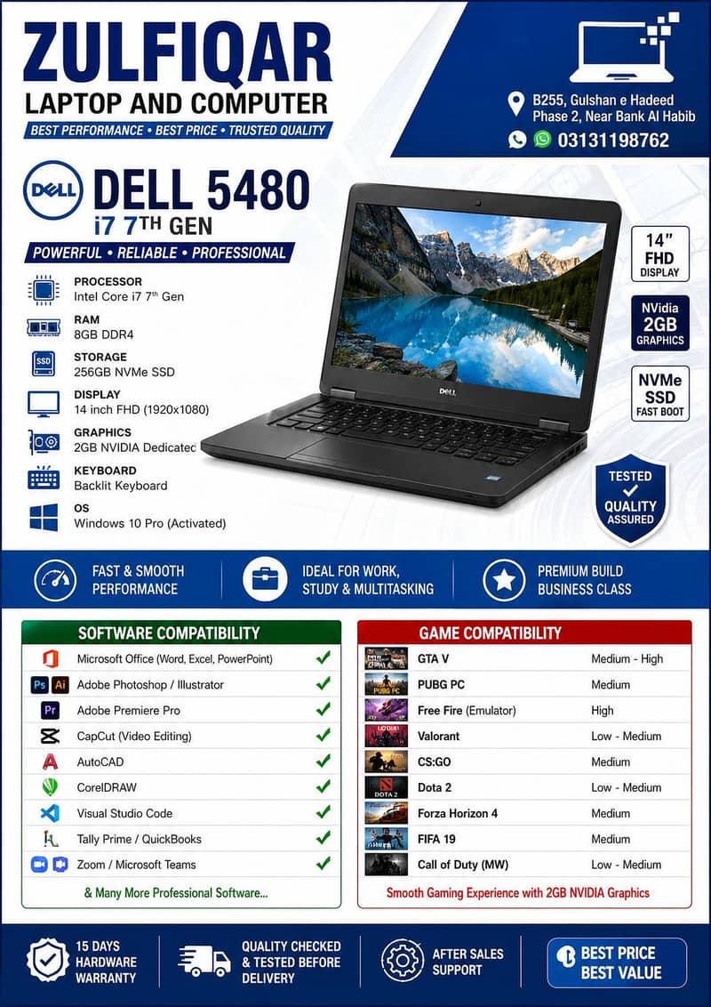 Dell E5480 i7 7th 4
