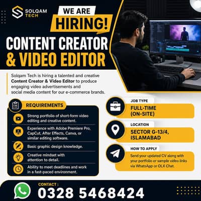 Content Creator & Video Editor || Content Writer || Jobs