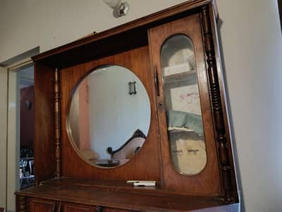 Solid Seesham Wood Dressing table top with mirror & Side Cabinet