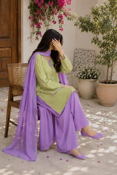 Purple Farshi Shlwar Article