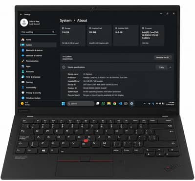 Lenovo X1 Carbon | 16 GB RAM | Core i5 8th Generation | 256 Storage