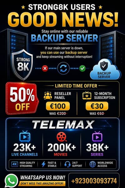 TELEMAX IPTV | STRONG 8K| | RESELLER PANEL