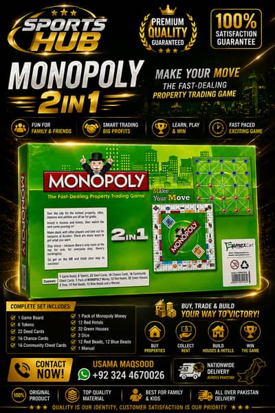 Monopoly 2 in 1 Board Game Original | Family Game | Kids & Adults |