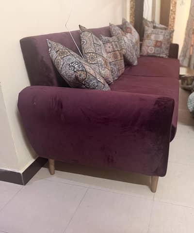 Teal Velvet Curved Chaise Lounge