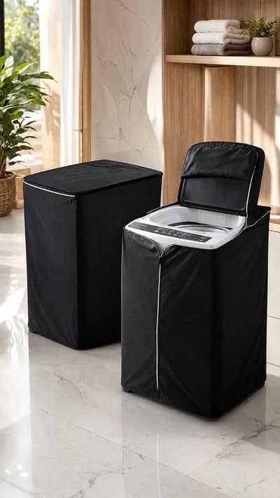 waterproof Washing machine Cover Black Silver zipper