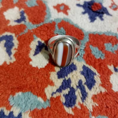 Sulmani Aqeeq Chandi Ring