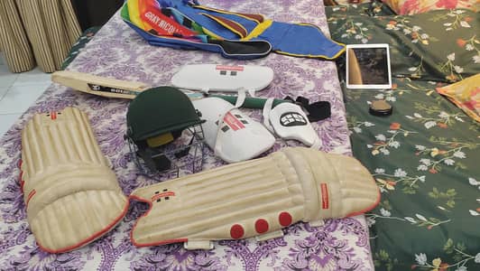 Grey-Nicollos Complete Cricket Kit Set - Bat , Pads , Helmet and more