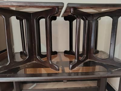 3-pieces coffee table set with glass top (Nagociable)
