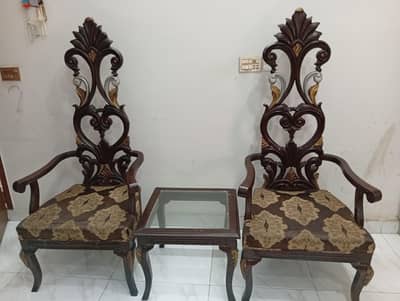 bed room chair set pure wood