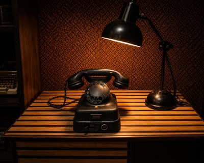 Vintage Rotary dial Telephone with Front Exchange Control Selector